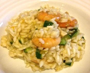 Risotto mazzancolle, zucchine e zenzero