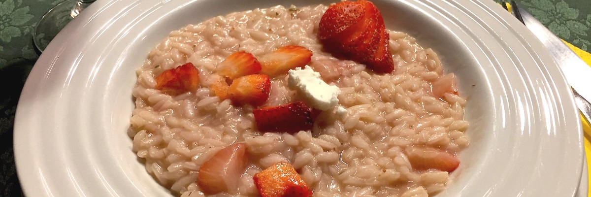 Risotto alle fragole e caprino